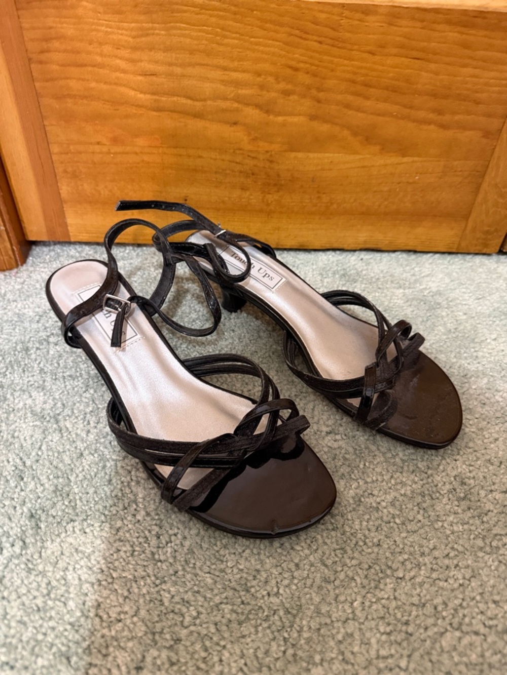 Touch Ups Black Strappy Ankle-Tie Heels